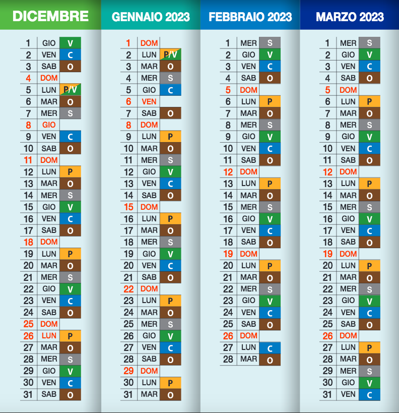 Aprile 2023 - Entra in vigore il nuovo calendario di raccolta